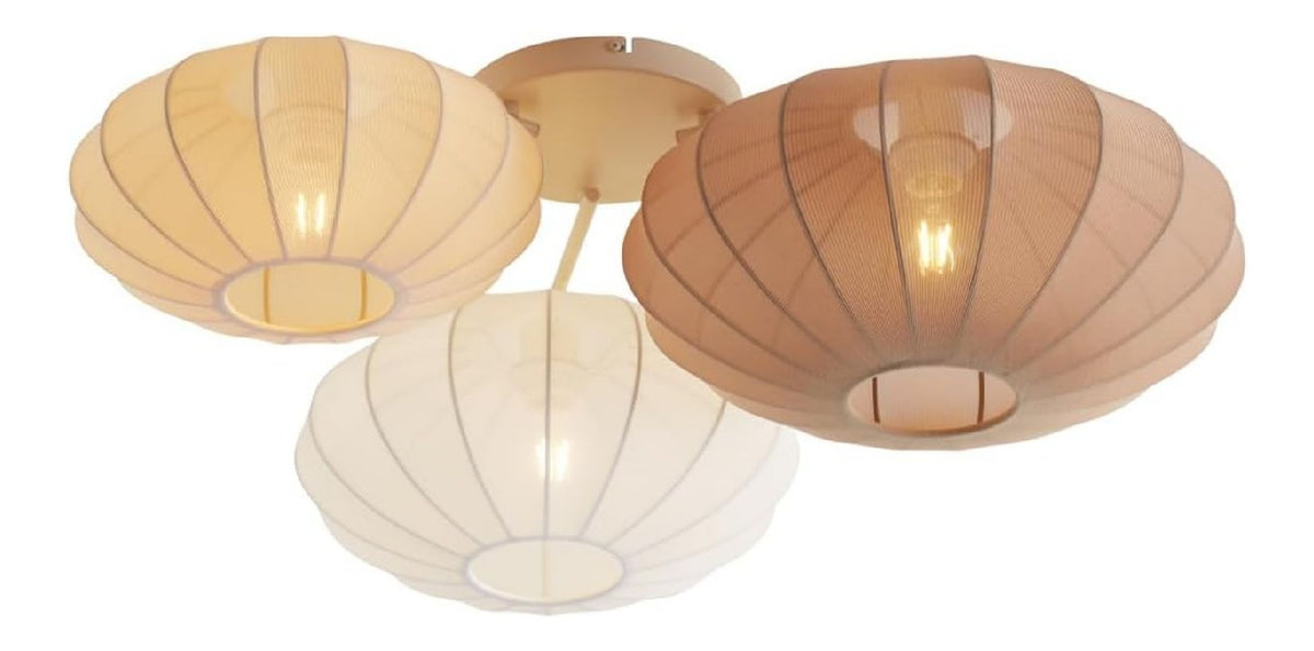 Luminaire Blanc et Ambre a silhouette graphique de type plafonnier 15 W E27