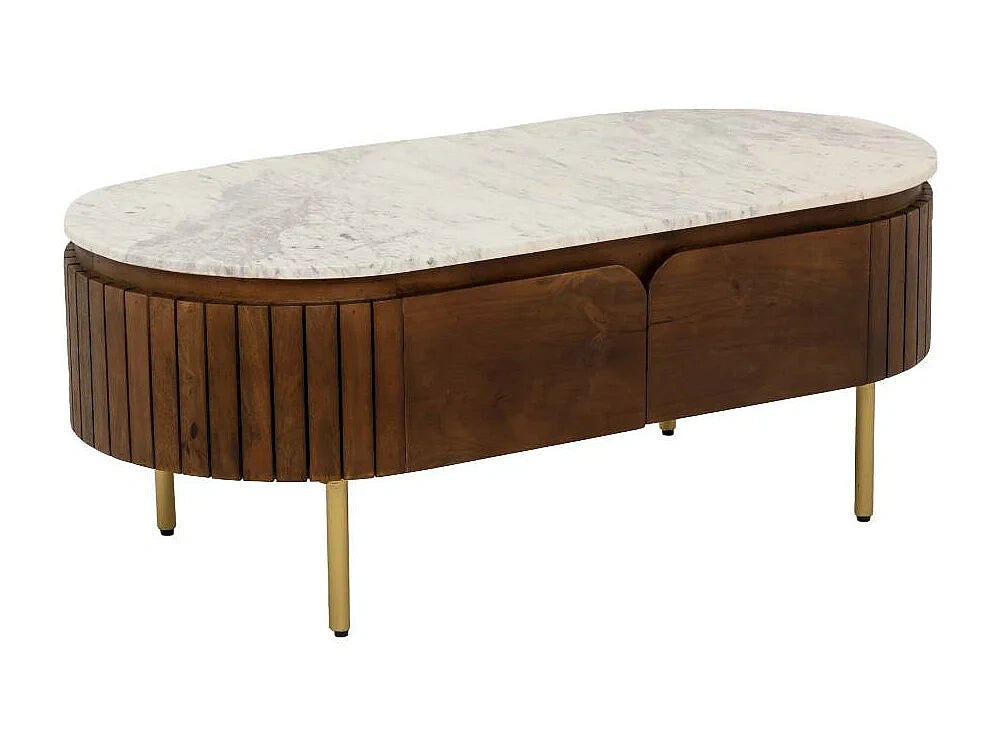 Table basse marbre en bois de manguier