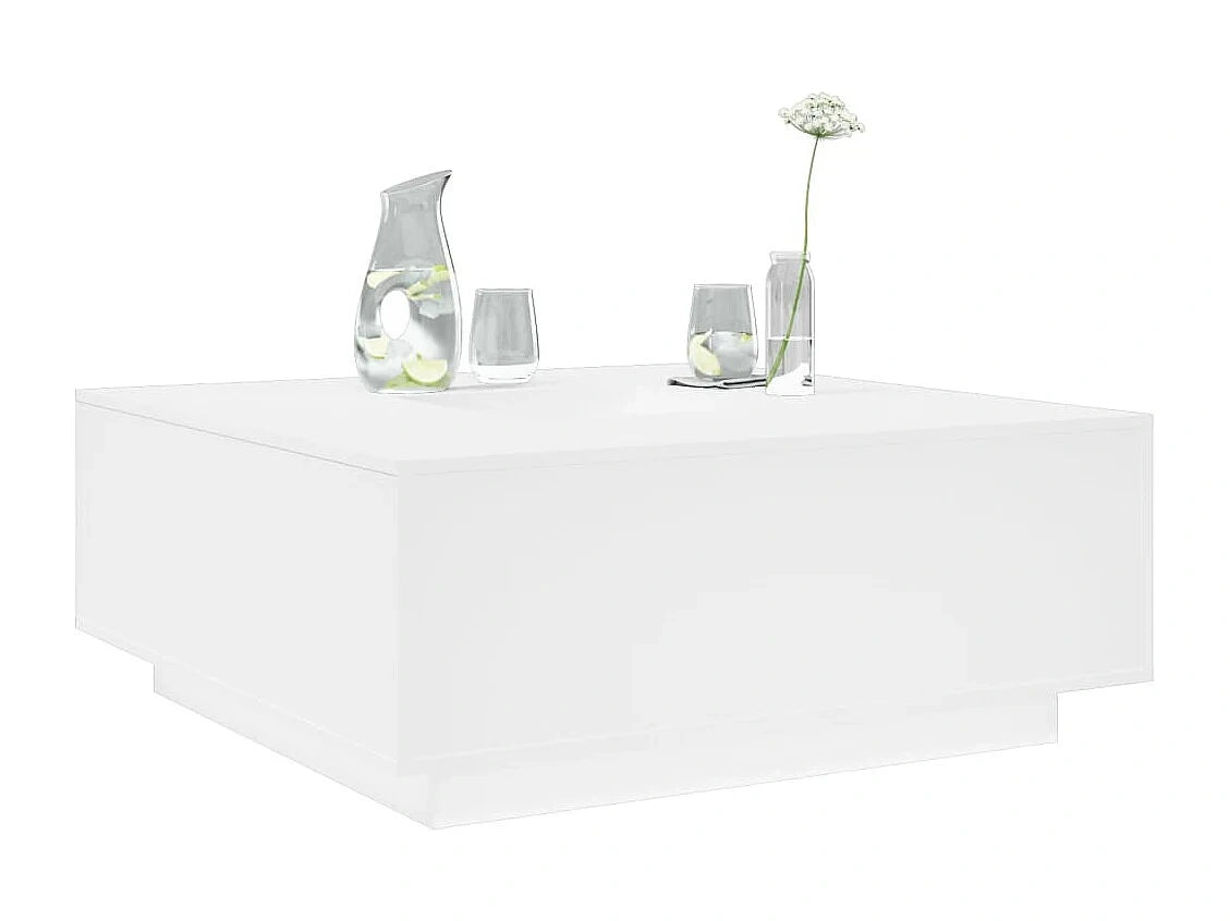 Table basse blanc en bois d'ingenierie 100x100x40 cm