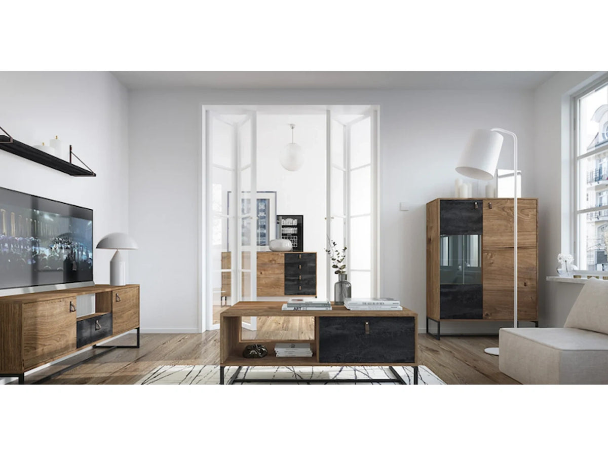 Table basse DARK chene noir chene 104 x 44 x 68 cm