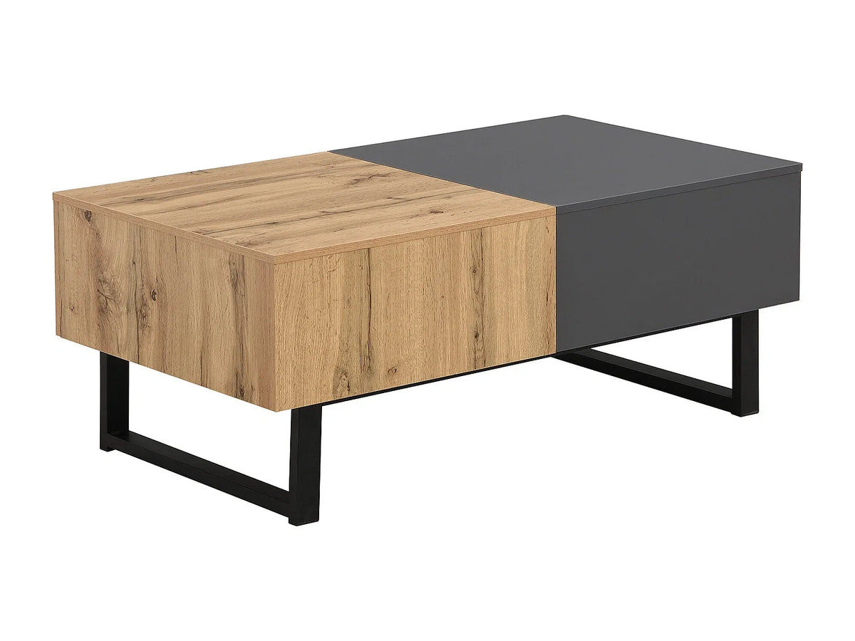 Table basse naturel en panneau de particules 100x40x55 cm