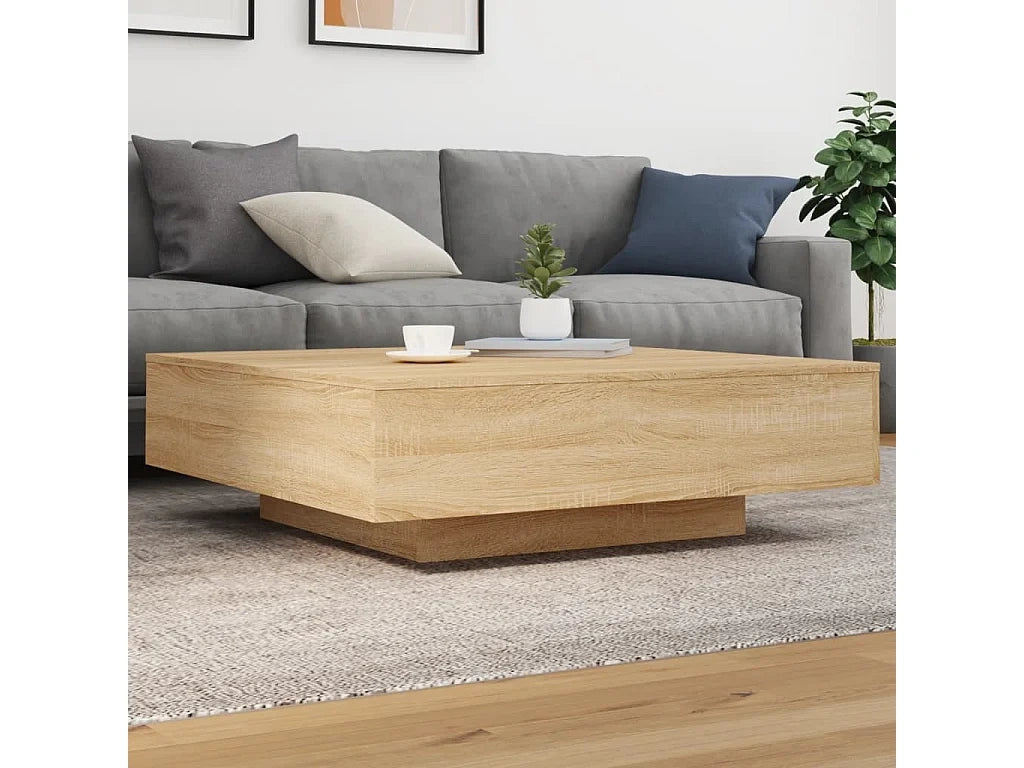 Table basse chene sonoma 100x100x31 chene 100x100x31 cm