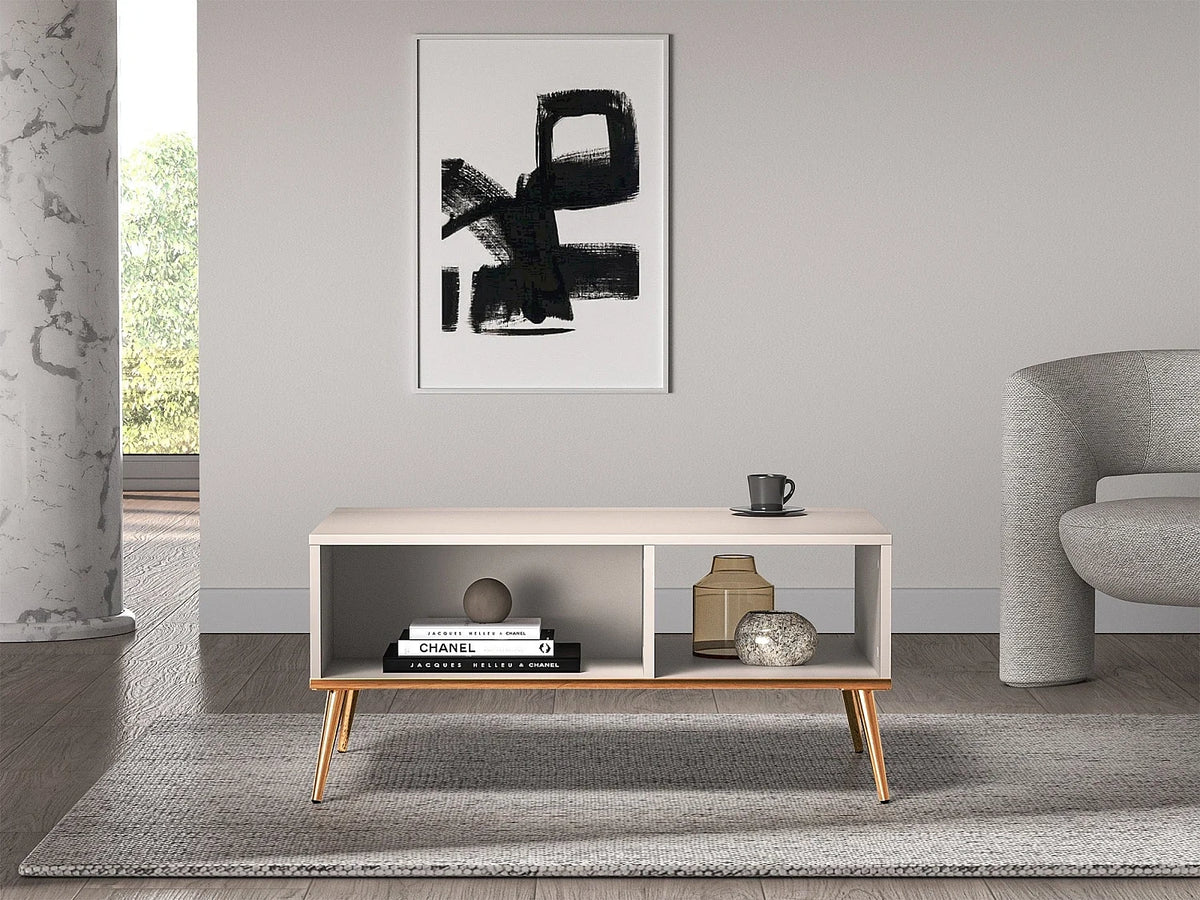 Table basse dore 60x90 cm