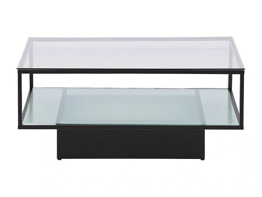 Maglehem table basse 90x90cm noir, verre.