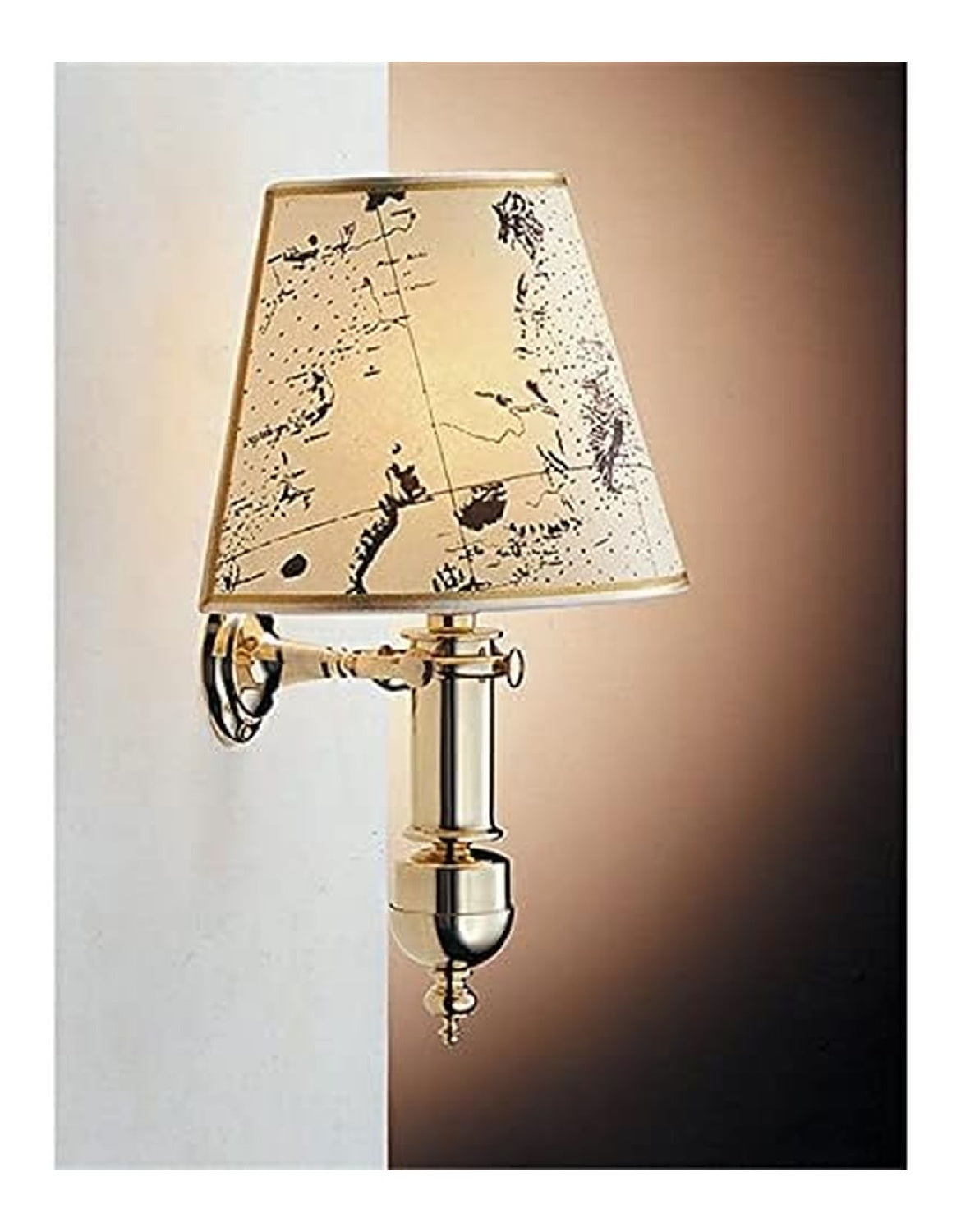 Applique murale Dore et Beige aux lignes epurees avec eclairage confortable 60 W IP20 E27